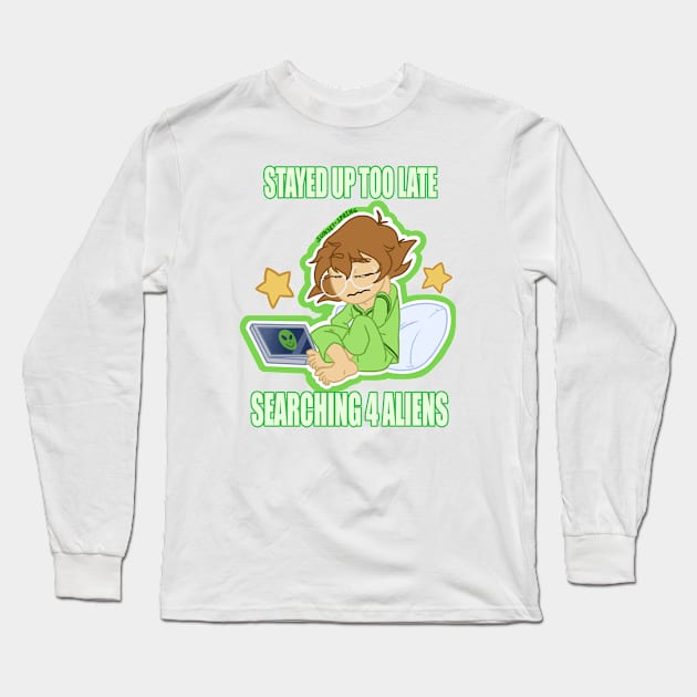 Stayed Up Looking For Aliens Long Sleeve T-Shirt by Sunset-Spring